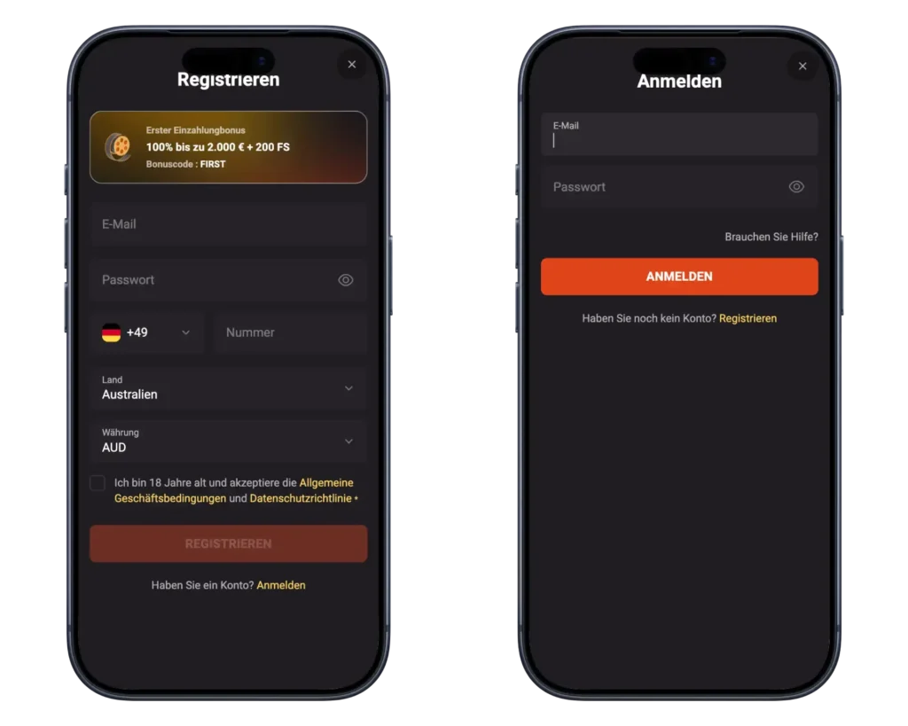 Hollywin Casino Login und Registrierung